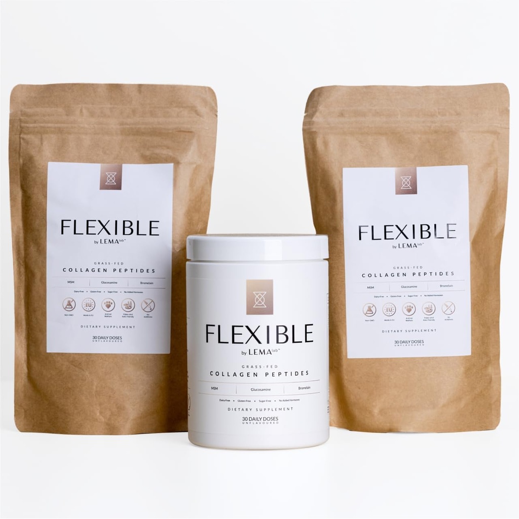 LEMAlab Flexible Collagen Peptide Powder 3-Month Supply – Premium Collagen Ergänzungen für Frauen Gemeinsame Gesundheit & Erholung Formel - Gras Fed Collagen Powder Unflavored, 90 Tägliche Dosen