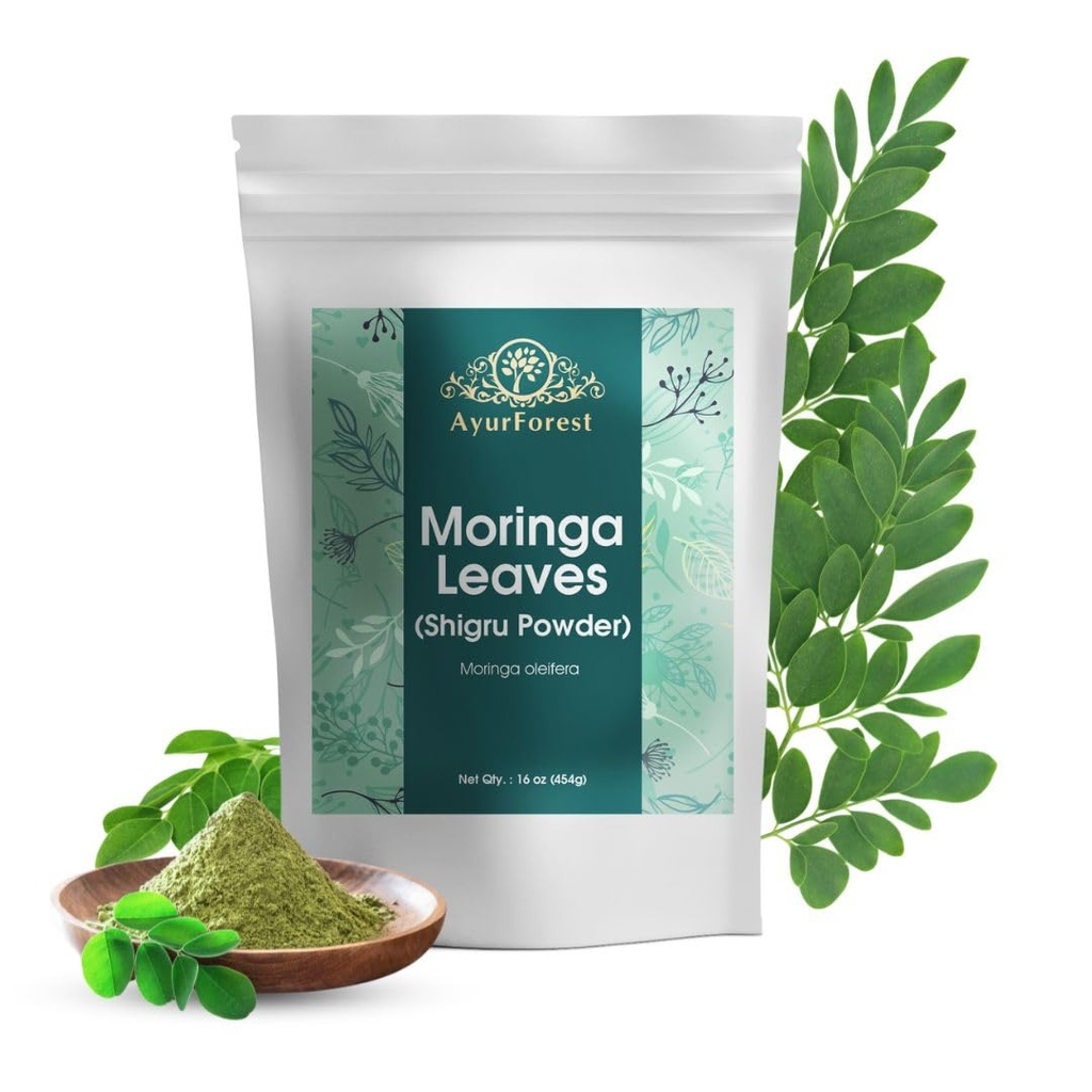 Moringa Blätter Pulver Oleifera Blatt Shigru Groß in Getränken und Glätten 16 Unze