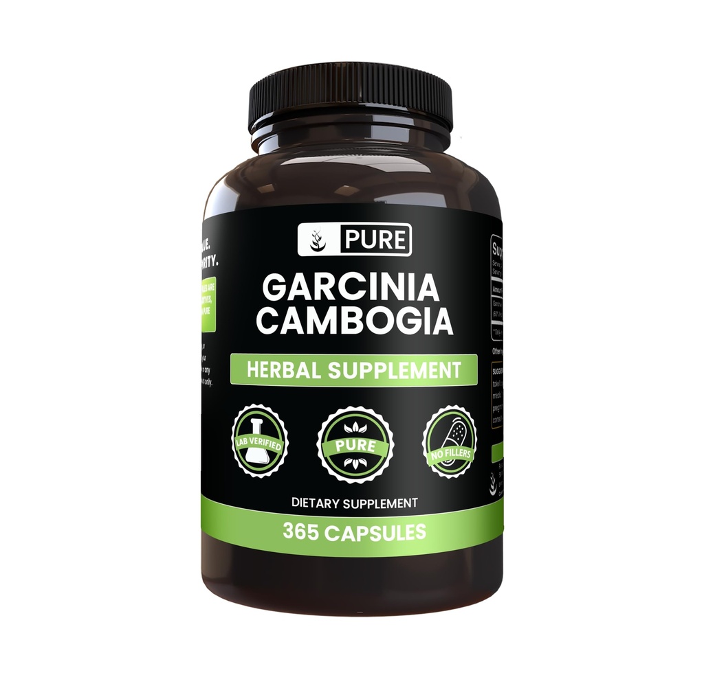 PURE ORIGINAL INGREDIENTS Garcinia Cambogia, keine Magnesium- oder Reisfüller, Immer rein, Lab Verified (365 Count)