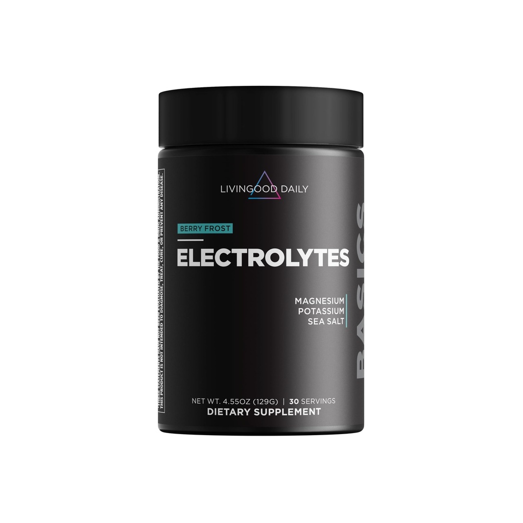 Livingood Daily Electrolytes Pulver, Elektrolyte Hydration Drink Mix mit Vitamin C, Magnesium, Taurine & Sea Salt, Elektrolyt Ergänzung für Energie & Hydration, Keto, Berry Frost Flavor, 30 Srvgs