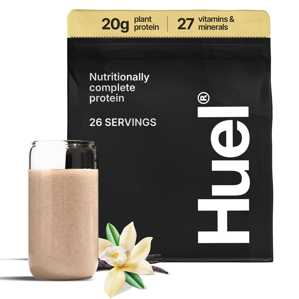 Huel Vegan Protein Pulver | Vanille | Complete Nutrition | 20g Protein Pulver | 100% Pflanzenbasiert | 27 Vitamine & Mineralstoffe, Glutenfrei, Non-GMO, Lactosefrei | 26 Servierungen