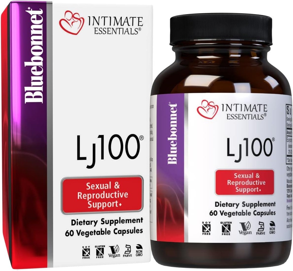 Bluebonnet Nutrition Intimate Essentials LJ100, Soy-Free, Glutenfrei, Non-GMO, Dairy-Free, Kosher Certified, Vegan, 60 Kapseln, 30 Servietten