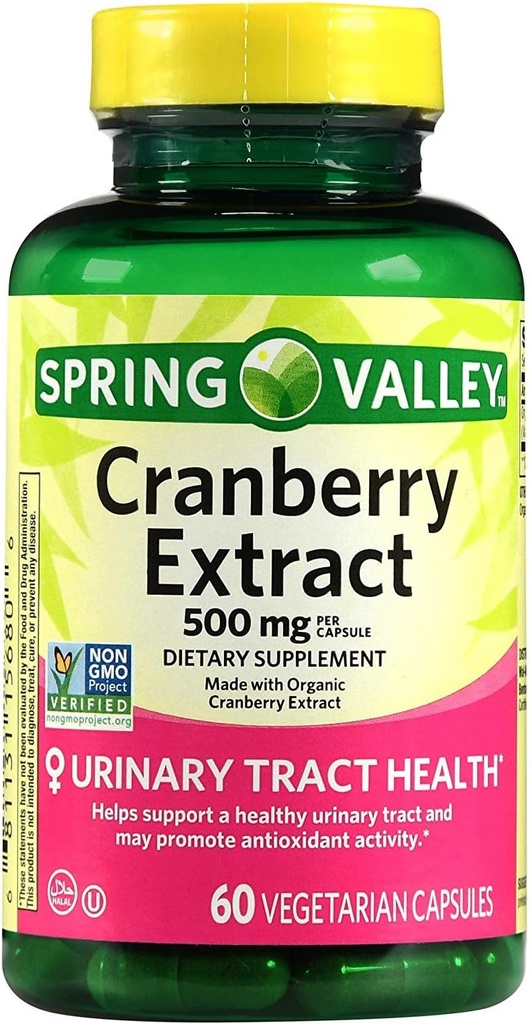 Spring Valley Cranberry Extract, 60 Graf, 500 mg pro Kapsel
