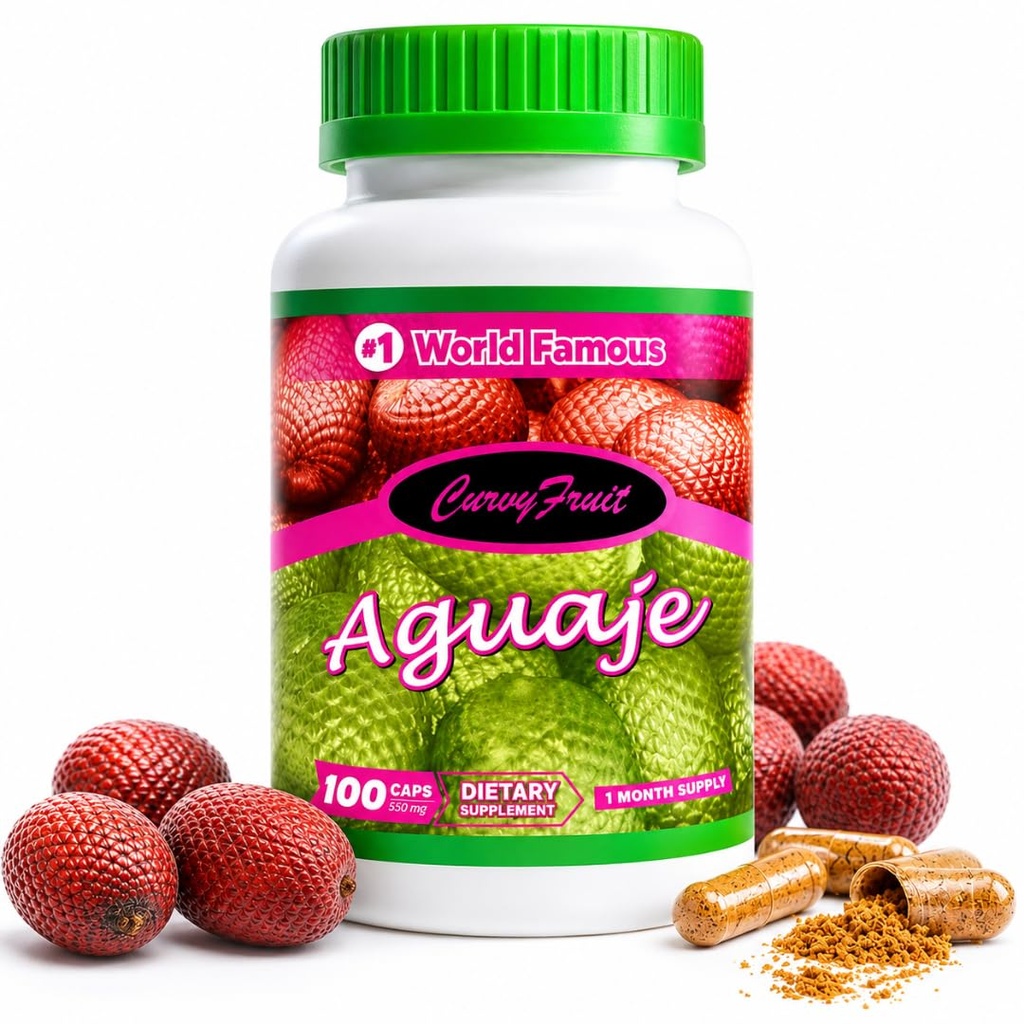 Natural Curves & Hormonal Balance – Aguaje Pillen für Damen von CurvyFruit – Booty, HIPS & Bust Support – 100 Vegan Kapseln – Menopause Relief – Made in Peru
