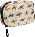 Fustylead Bunte westliche Cowboy Reitpferd Pille Organizer für Geldbörse, Wöchentliche tragbare Pille Box mit Reißverschluss zu Lagerung Vitamine Fischöle Medikamente Ergänzungen