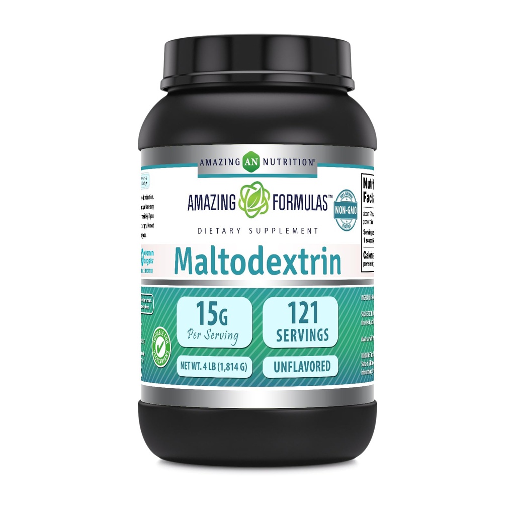 Erstaunliche Formeln Maltodextrin | 15 Gramm pro Servierung | 121 Servierungen | 4 Lb Pulverergänzung | Made in USA