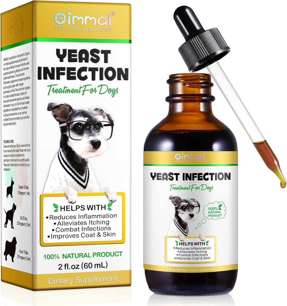 Natürliche Hefe-Infektion Behandlung für Hunde, Hunde Allergy Relief, Haut Itch Relief unterstützt gesund, Entzündung Entlastung, lindert Juckreiz, Allergy Relief Hund Hefe