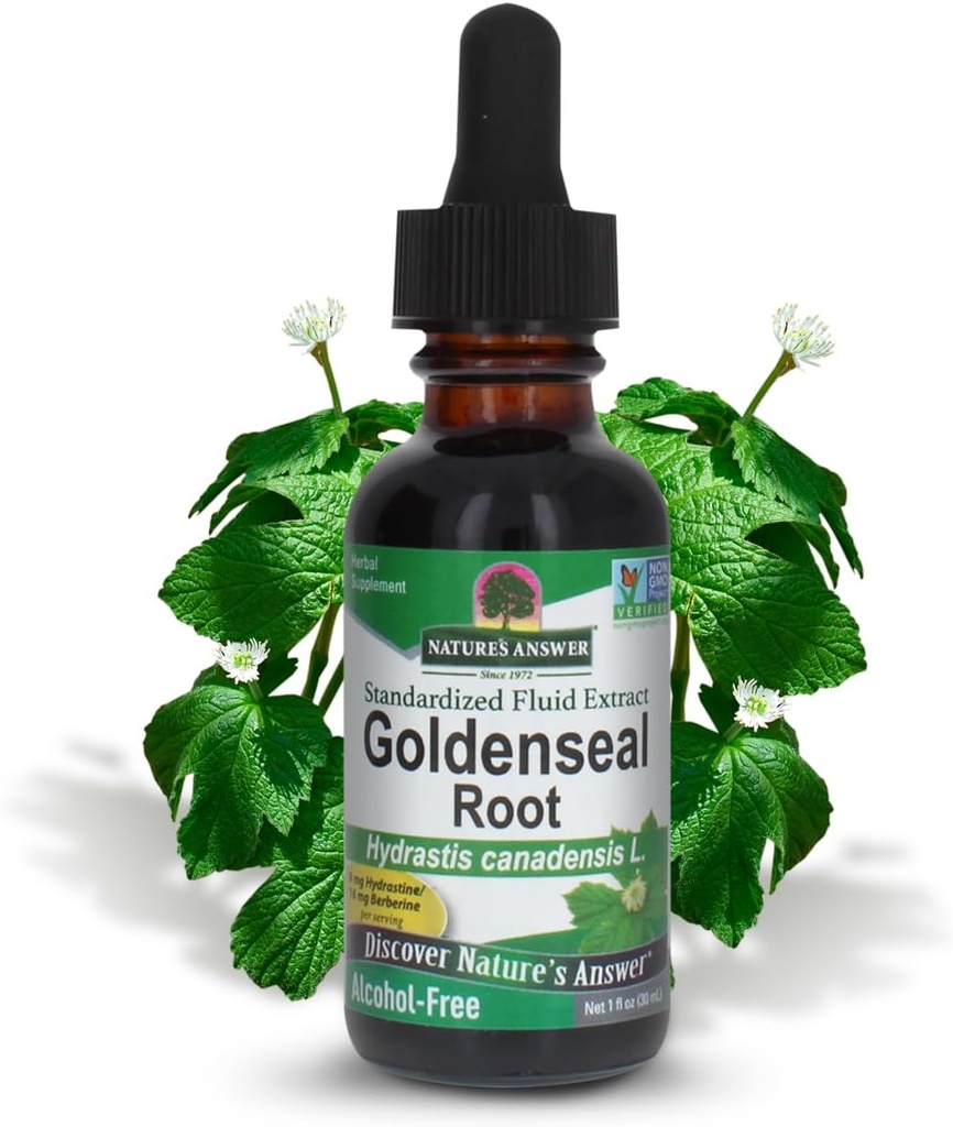 Nature's Answer Goldenseal Root | Kräuterergänzung | Unterstützt ein gesundes Immunsystem | Glutenfrei &amp; Alkoholfrei 1oz (2 Pack)