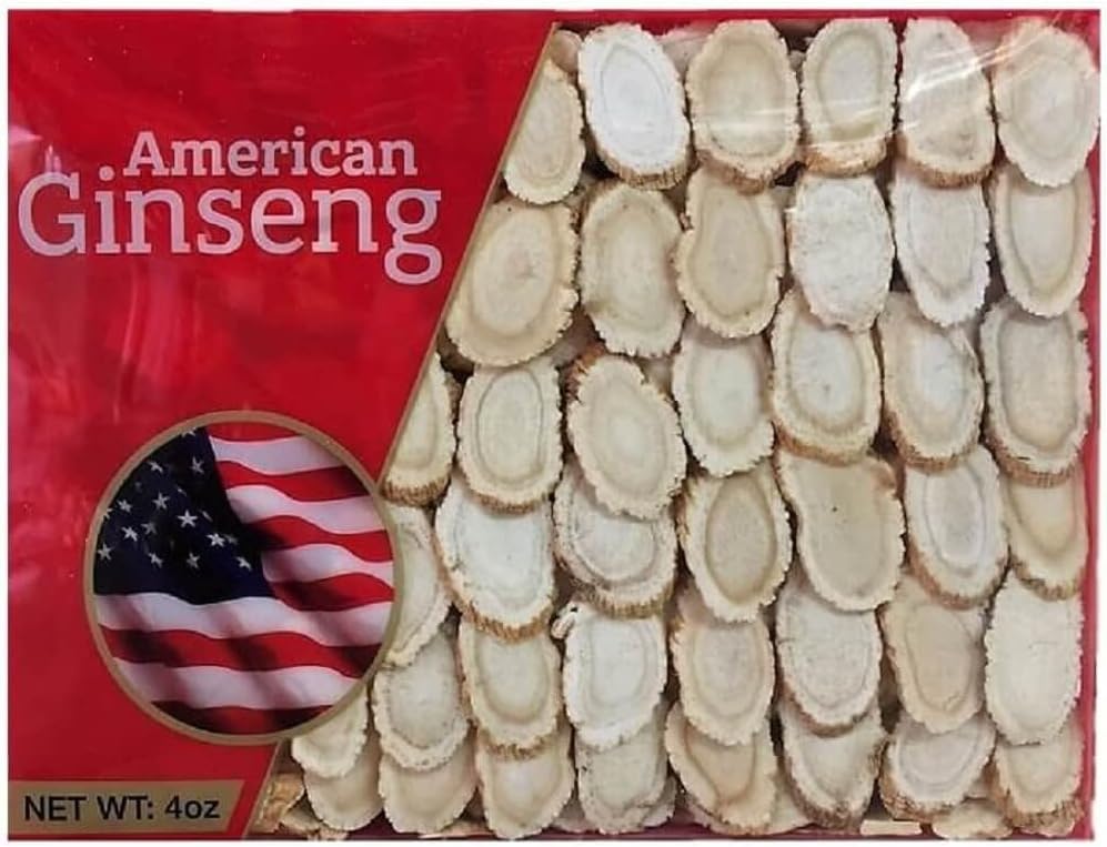 Handgewählte A Grade American Ginseng Medium Slice (4 Oz. Box)