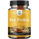 Bienen Pollen Pillen für Brustwachstum 60 Ct - Bienen Pollen-Ergänzung 1000mg Servieren mit natürlich säubernden B Vitamine Mineralstoffe & Enzyme - Brust-Ergänzung - Vegetarisch Non-GMO & Gluten Kostenlos