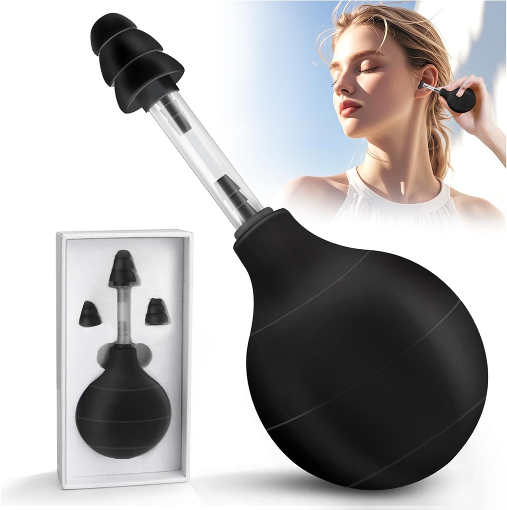 Ear Pressure Tool, Ear Pressure Relief Suction Device, Migraine and Headache Relief Inner Ear Balance, Flugzeug Ear Pressure Relief,Reduce Pain, Stress, Spannung über Inner Ear Pressure - Schwarz