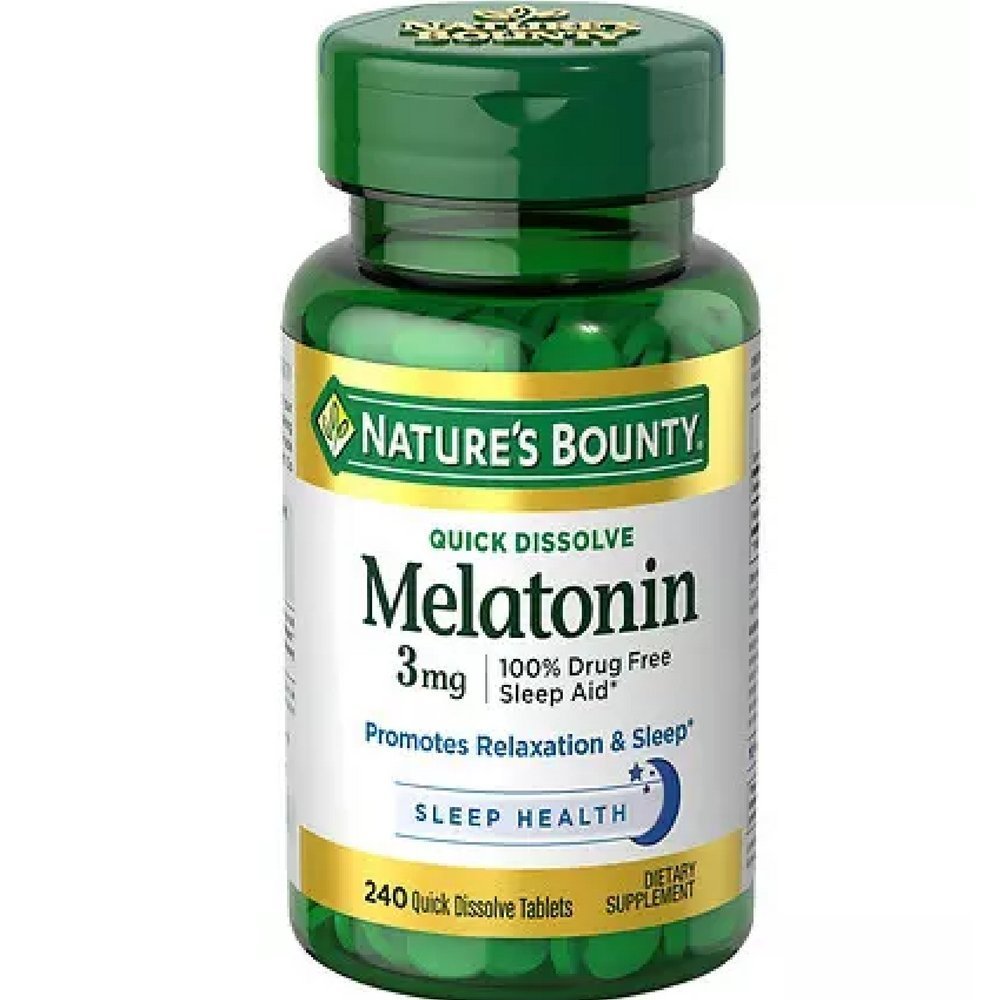 Nature's Bounty Melatonin 3 mg Tabletten 120 Tabletten (Paket von 2)