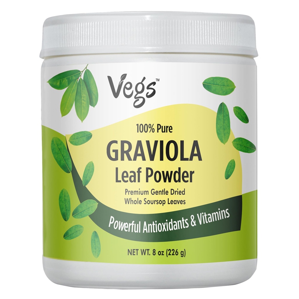 Graviola Soursop Leaf Powder - The Single Origin, True Green, Organic Graviola Leaves Powder - Gentle Dried & High Potency Soursop with Powerful Antioxidants, Vitamins – No Sugar, Non-GMO, 8 oz