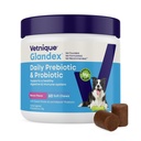 Vetnique Glandex Daily Probiotics for Dogs with Prebiotics to support Gut Health with Fiber and Digestive Enzymes, Probiotic Chews oder Powders (60ct Chews, Bacon Chews)