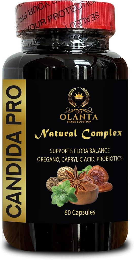 Candida PRO Complex - Advanced Gut Cleanse Detox für Damen und Herren, Probiotika für Verdauungsmedizin, reine Caprylsäure - 1 Flasche