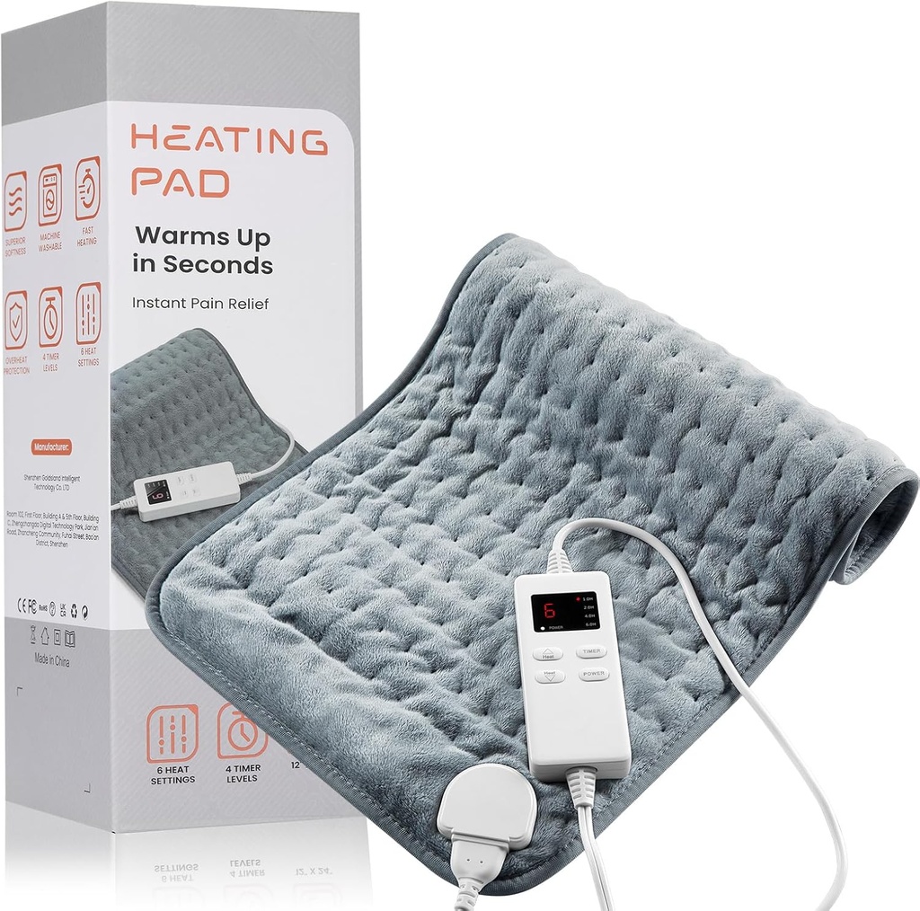 Heizkissen für Rückenschmerzen Relief & Cramps, KOT Heizkissen mit Autoabschaltung groß, 6 Wärmeeinstellungen Elektroheizkissen, Geschenke für Damen, Geschenke für Herren, 12" x 24"