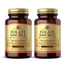 Solgar Folate 1000 mcg - 120 Tablets, 2 Pack - 1000 mcg Bio-Active Metafolin - Vegan, Glutenfrei, Dairy Free, Kosher - 240 Total Servings