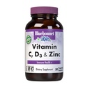 BlueBonnet Nutrition Vitamin C, D3 & Zinc, Immune Health*, Non-GMO, Kosher Certified, Gluten-Free, Soy-Free, Dairy-Free, 50 Vegetable Capsules, 50 Servings