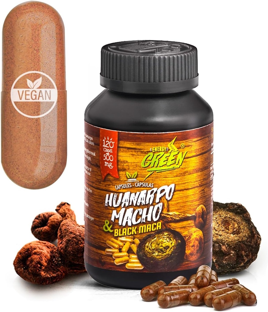 Black Maca Root und Huanarpo Macho Kapseln l 100% Natural Energizer und Booster l Immune Unterstützung für Männer (1500mg pro Servierung) l Male Health supplenent l Andes