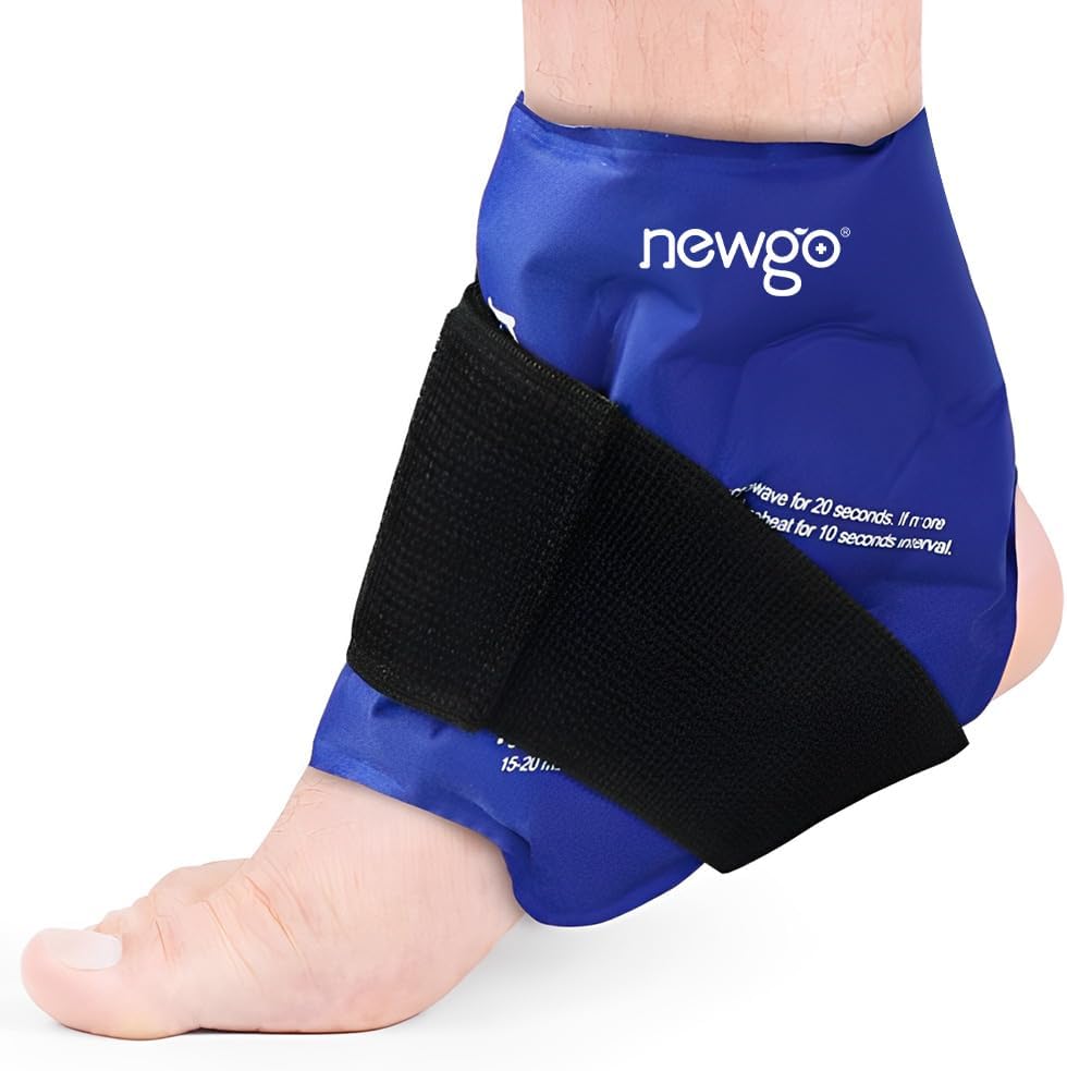 NEWGO Knöchel Ice Pack Wrap für verstopftes Relief, Ice Pack für Knöchelinuries wiederverwendbar, kalte Therapie für Knöchelschwellungen, Postchirurgie Erholung - Blau
