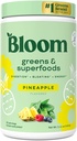 Bloom Nutrition Superfood Greens Powder, Digestive Enzyme mit Probiotika und Präbiotika, Gut Health, Bloating Relief für Frauen, Chlorella, Green Juice Mix mit Rübe Root Powder, 25 SVG, Ananas