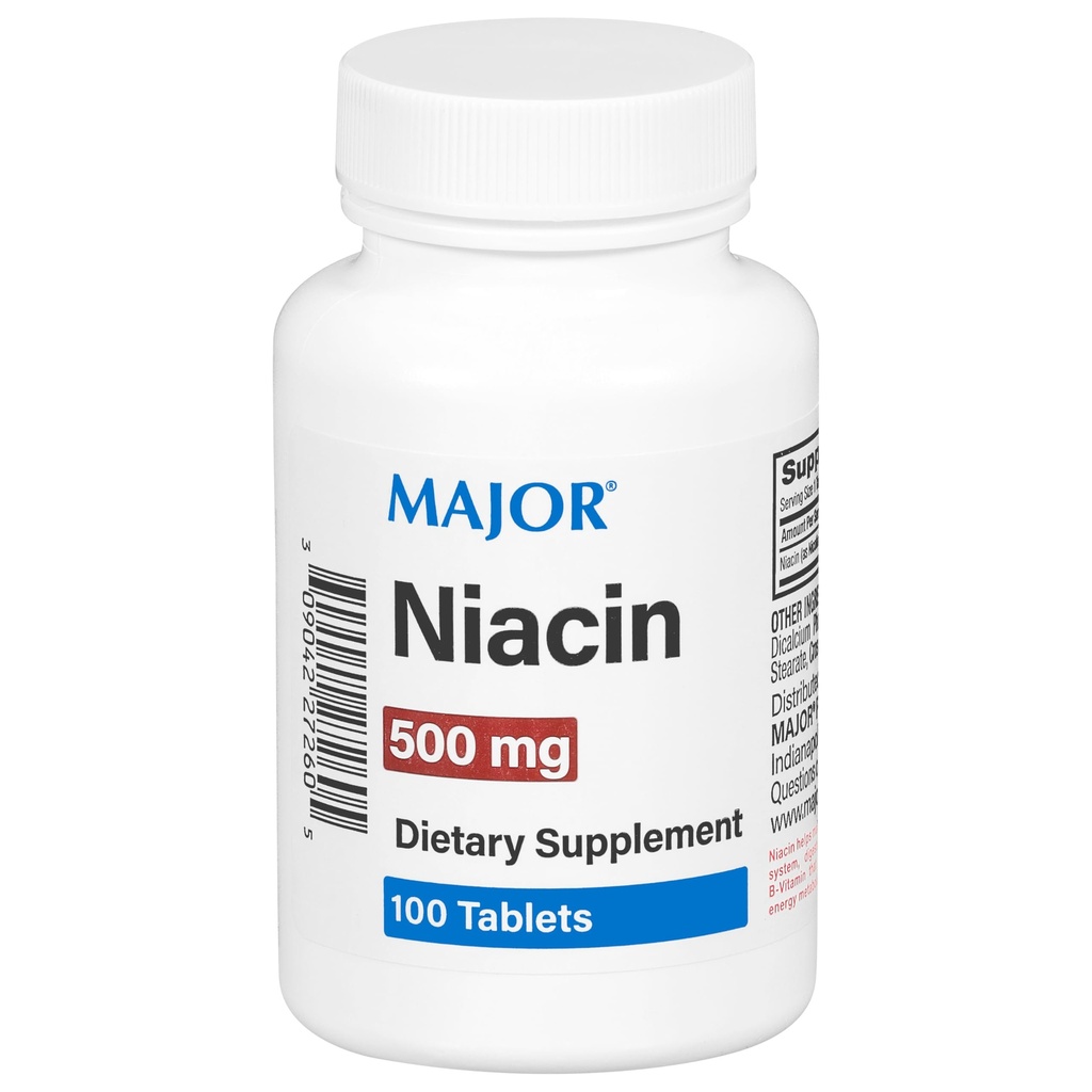 Major Niacin 500mg - Nahrungsergänzungsmittel - 100 Tabletten