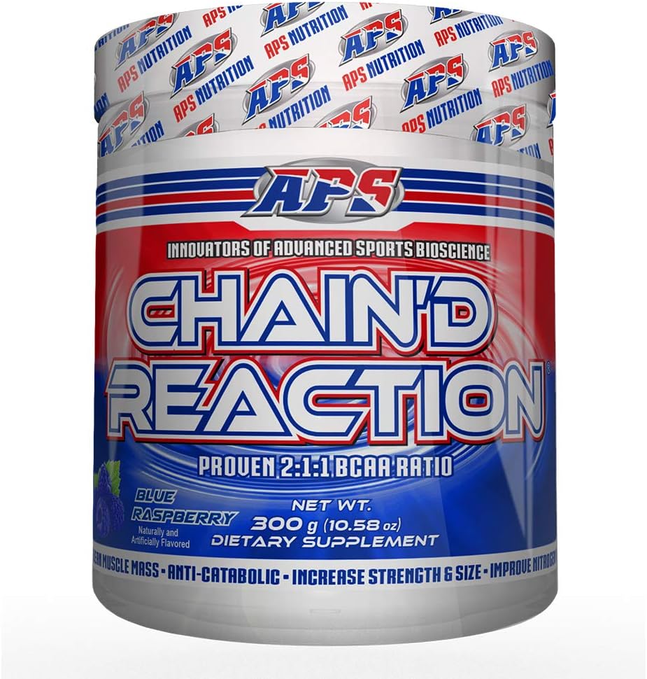 Chain'd Reaction - Die ultimative BCAA Aminosäure-Recovery-Hilfe für Muskelwachstum, Blue Raspberry, 300 Gramm