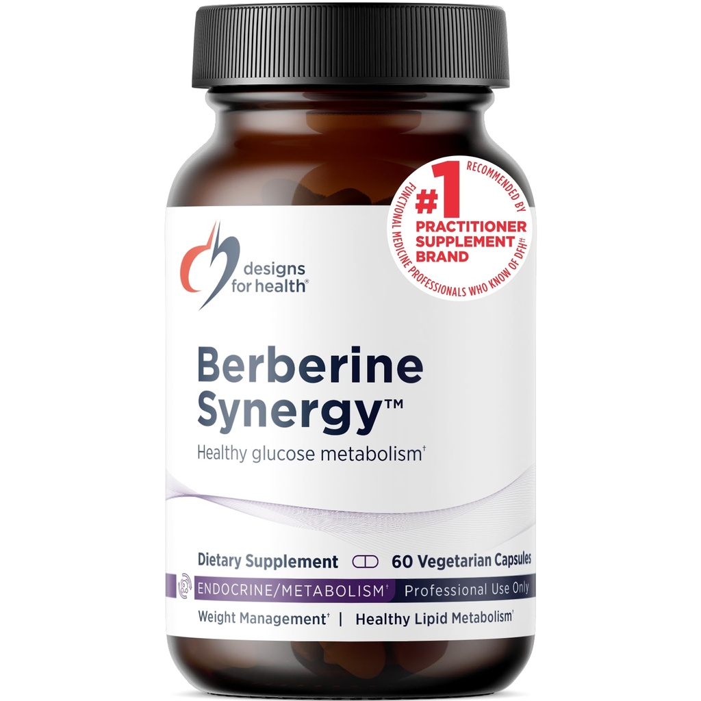 Designs für Gesundheit Berberine Synergy - Berberine HCL 400mg + Alpha Lipoic Acid (ALA) für Stoffwechsel, Herzgesundheit + Leberunterstützung - Vegan, Non-GMO Berberine Supplement (60 Kapseln)