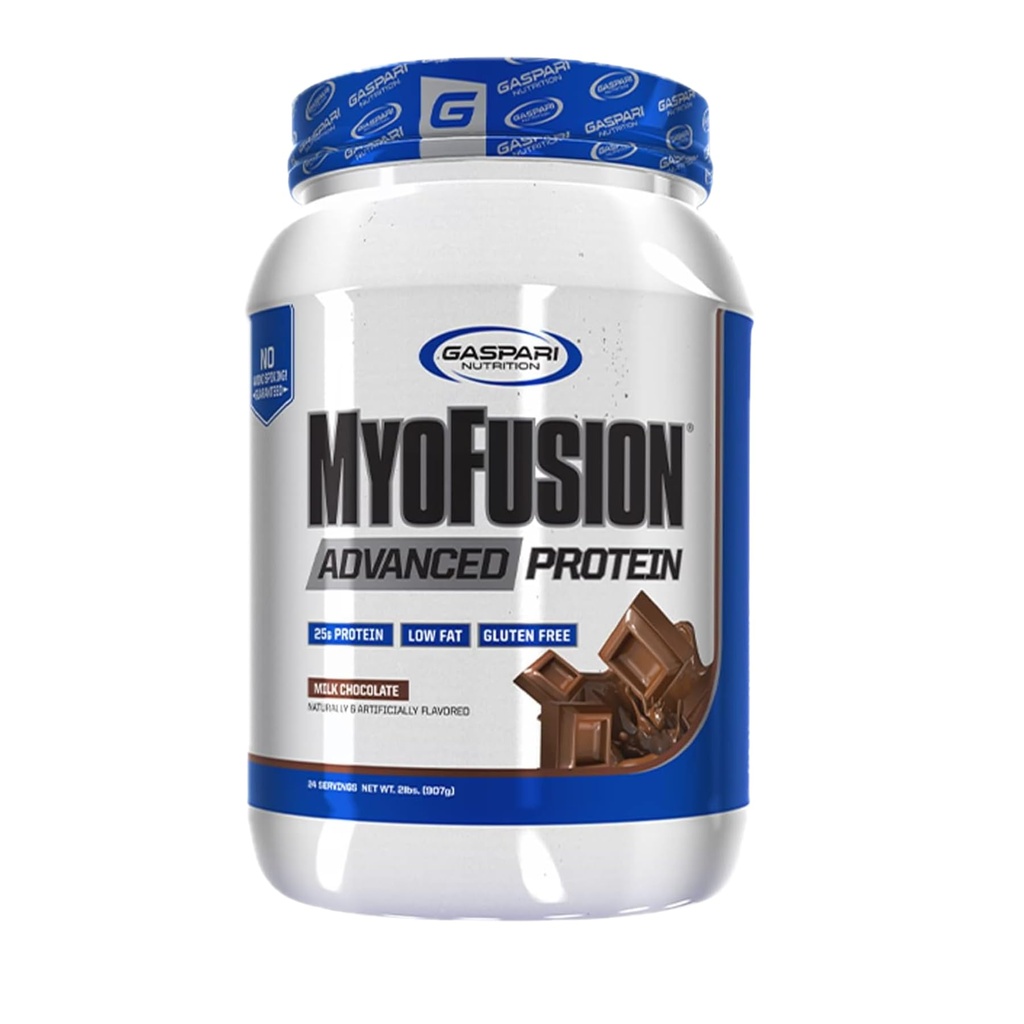Gaspari Nutrition Myofusion Advanced Protein, Protein Blend mit Whey Protein, Casein Protein und Isolate Protein, Low Fat and Gluten Free (2lbs, Schokolade)