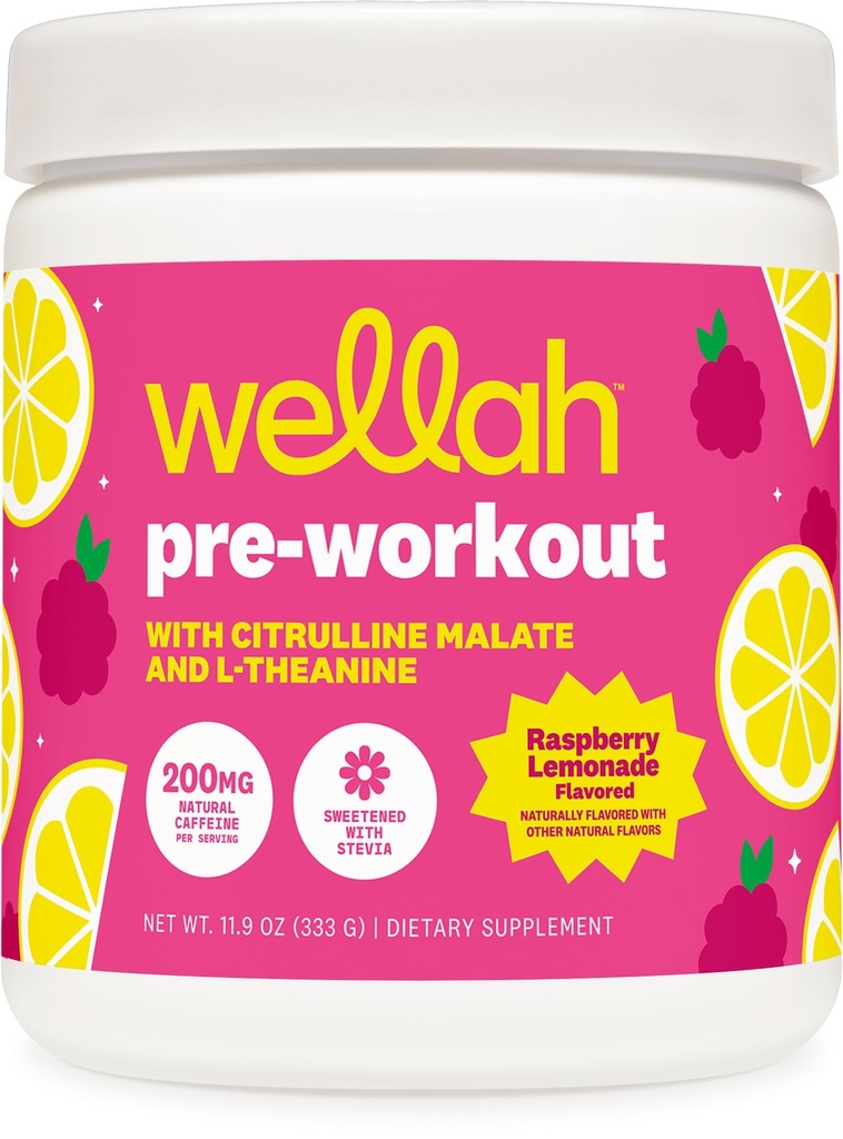 Wellah Get-Going Pre-Workout Drink Mix (Raspberry Lemonade Flavored, 30 Portionen)