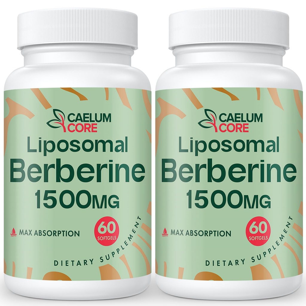 Liposomal Berberine HCL - Berberine 1500mg Hohe Bioverfügbarkeit, Berberines Supplement für Damen und Herren (2 Pack)
