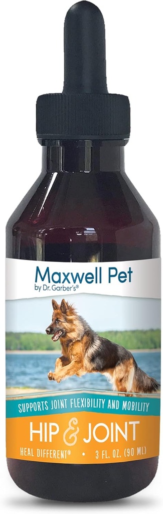 Maxwell Pet von Dr.Garber – Hip & Joint für Hunde - Die erste natürliche Biotherapie-Ergänzung reduziert die Unterstützung und Wiederherstellung von Hip & Joint Health, Repair und Ease Hip & Joint Pain, & Verbesserung der Mobilität – 90ml