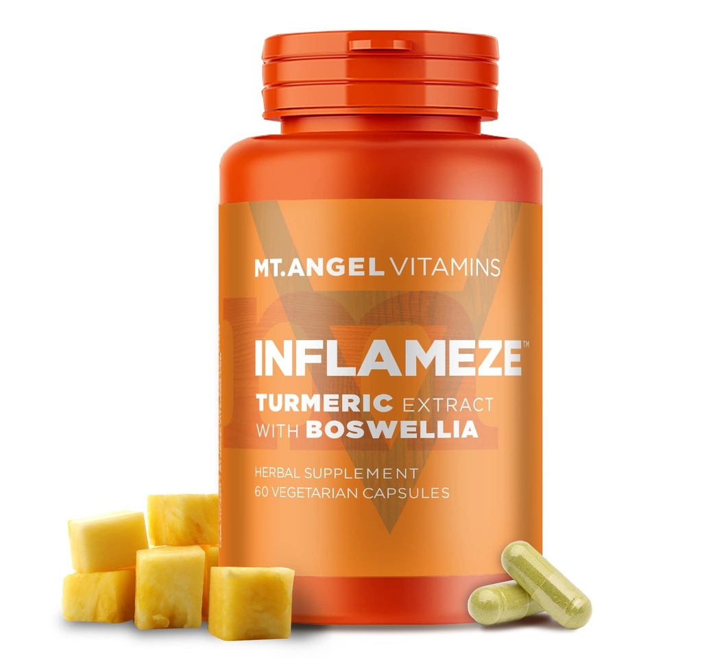 Mt. Angel Vitamine - InFlamEze, Boswellia, Curcumin, Quercetin, Bromelain (60 vegetarische Kapseln)
