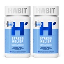 Habit Stress Relief Supplement 2 Pack (120 Kapseln) - New Look, unterstützt Entspannung & Stimmung Balance, Vitamin B, Adaptogene, Zitronenbalsam, Calming, Vegan, Non-GMO