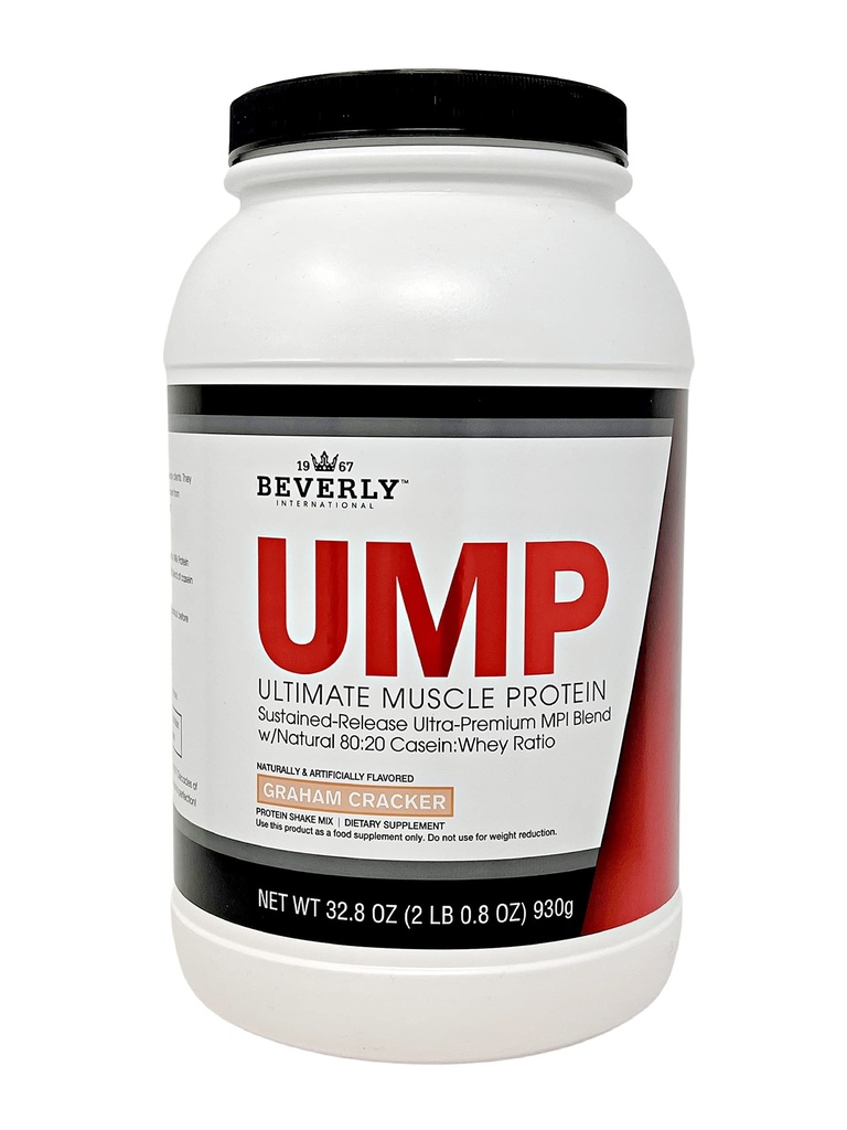 Beverly International UMP Protein Powder, Graham Cracker. Unique Whey-Casein Ratio baut Lean Muscle Support. Einfach zu digest. No Bloat. (32.8 oz) 2lb.8 oz