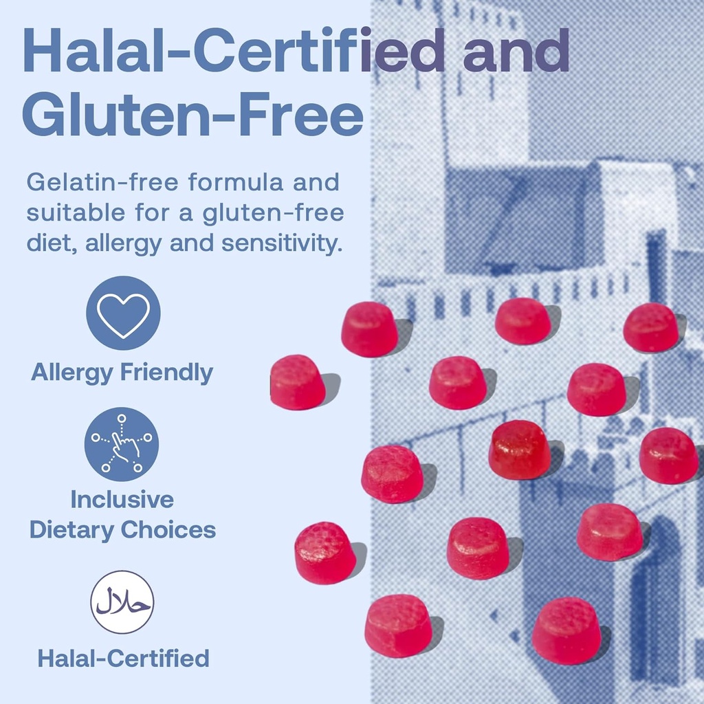 786 Biotin Boost Vitamine - Halal Gummy Vitamine für Haare, Haut und Nägel - Vegan, Glutenfrei, 10.000mcg pro Servieren [höchste Potenz]