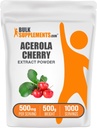 BulkSupplements.com Acerola Kirschextrakt Pulver - Natürliche Vitamin C Ergänzung, Acerola Kirschpulver - Vegan & Glutenfrei, 500mg pro Servierung, 500g (1.1 lbs) (Pack von 1)