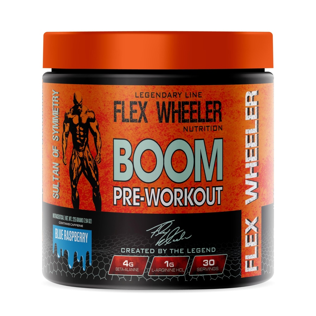 Boom Pre Workout | 225g (30 Servieren, Blue Raspberry)