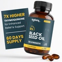 Holistiq Black Seed Oil Organic Cold Pressed Capsules | 5% Thymoquinone | Non-GMO & Vegan | Nigella Sativa Black Cumin Seed Oil, Omega 3 6 9 Erwachsene Immunität Unterstützung - 120 Softgels, 2 Monate Versorgung
