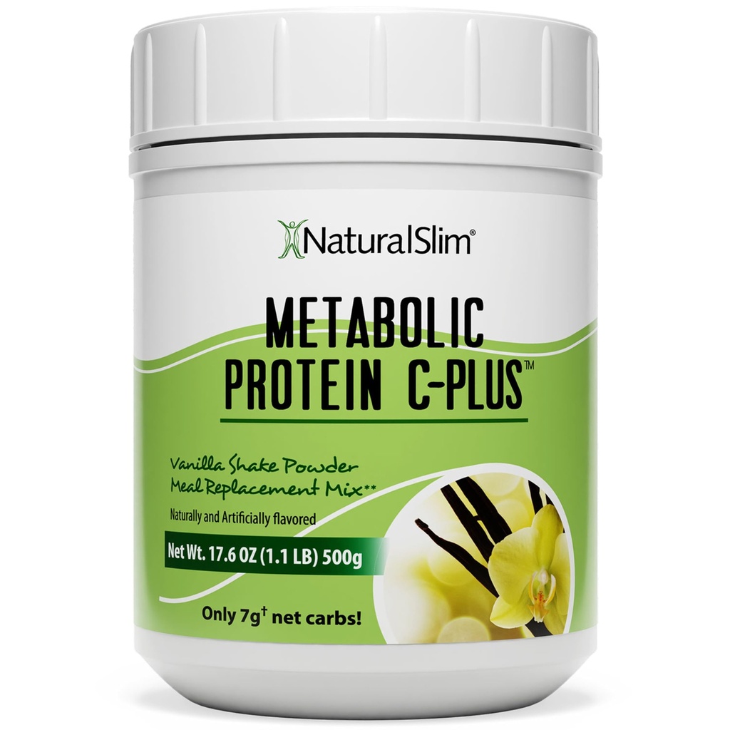 NaturalSlim Protein Powder mit Vitaminen und Mineralien Metabolic C-Plus - Meal Replacement Powder Fortified with Vitamin C, Zinc & Amino Acid - Chocolate Protein Powder 10 Serviers 1.1 lb.