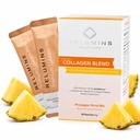 Relumines Marine Collagen Powder Drink Mix - Collagen Peptide mit Glutathion, Grüner Tee, CoQ10, & Hyaluronsäure Boosts Glowing Skin - 100 Pulver Beutel x Ananas Flavored + 10 kostenlose Beutel