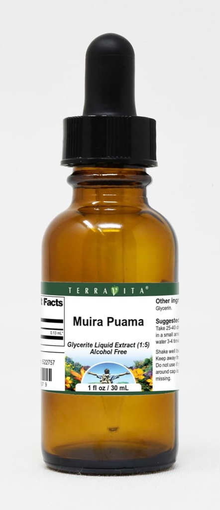 Muira Puama Glycerit Flüssiger Extrakt (1:5) - Kein Geschmack (1 Unze, ZIN: 522757) - 3 Pack