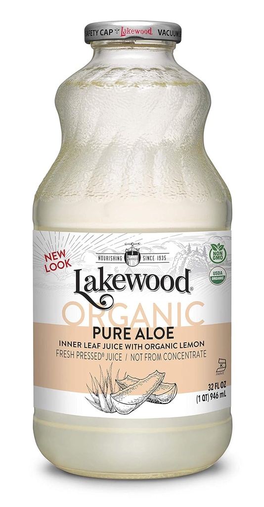 Lakewood Bio reine Aloe Inner Blatt, frisch gepresst, 32 Fl Oz, Packung von 6