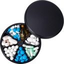 Metall Pillenspender Pille Organizer mit 7 Komponenten - Heavy Duty Anti-Mix Pillen-Container, große wasserdichte tägliche Pille Box Pillen Fall für Vitamin, Medizin, Supplement, Fischöl, 0.39lb (Schwarz)