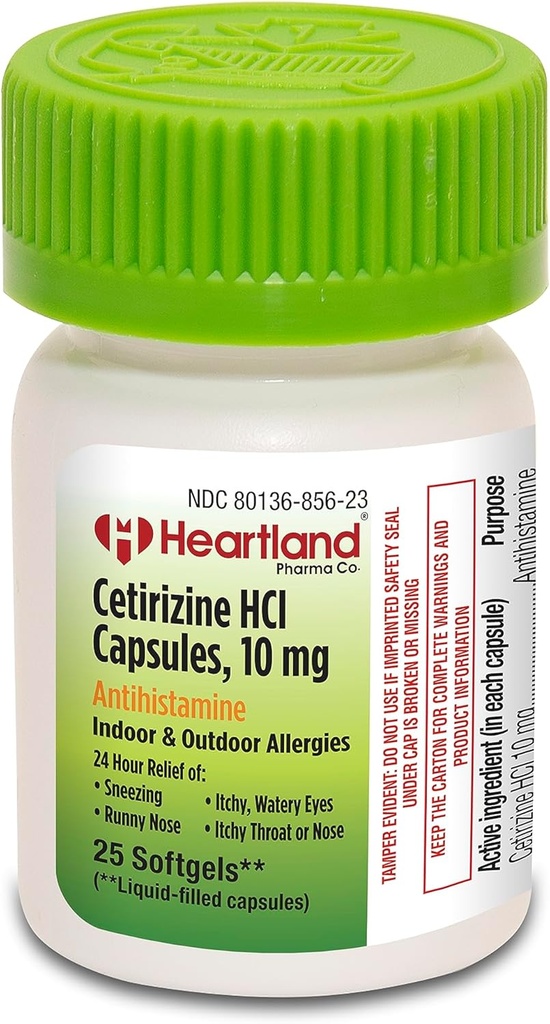 Cetirizine HCI 10mg | Allergy Relief | Antihistamine Softgels | Cetirizine für saisonale Allergien | 25 Count