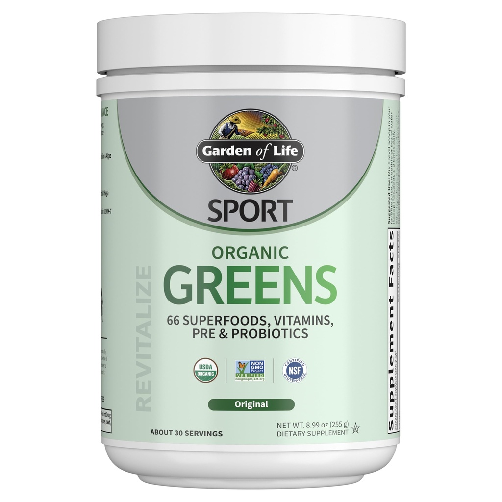 Garten des Lebens Sport Ernährung Grüne und Superfoods Pulver für Frauen und Männer - Entflammt, Organic Blend - Spirulina, Obst, Vitamine, Pre & Probiotics, Pilze, Athletische Ergänzungen, 30 Servietten