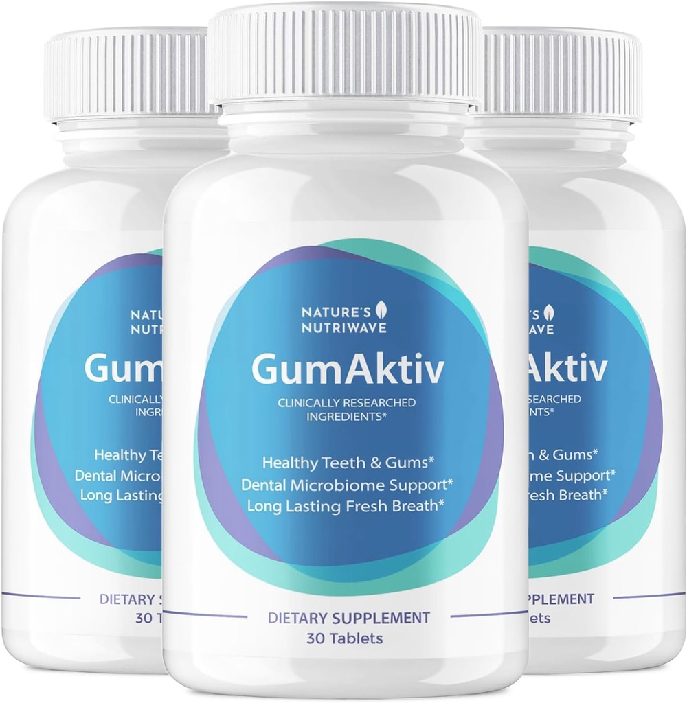 GumAktiv Oral Health Supplement – 3.5 Billion Probiotics, unterstützt natürliches Mundgleichgewicht, reinigt Mund, fördert gesunde Gums & Zähne, Non-GMO, Gluten-Free | 30 Tabletten, 3 Monate Versorgung