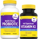 InnovixLabs Vitamin K2 & Probiotic Bundle Full Spectrum Vitamin K2 (90 Softgel Kapseln) Multi-Strain Probiotic (60 Time-Release Kapseln). Unterstützt Knochen, Immun und gesundes Gut. *