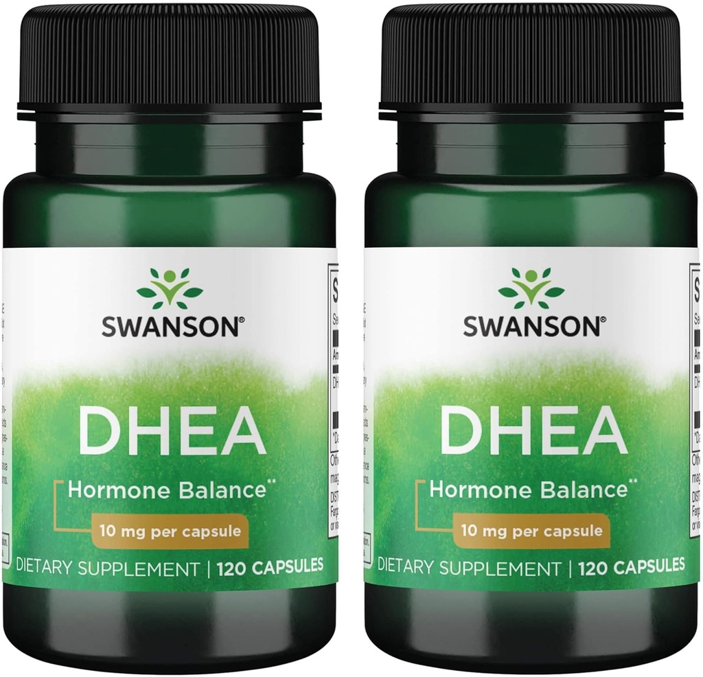 Swanson DHEA - Natürliche Ergänzung - Hormon Balance - (120 Kapseln, je 10mg) 2 Packung
