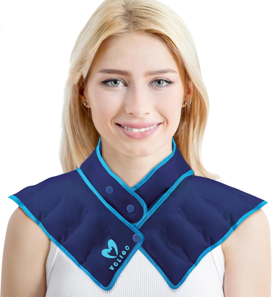 Neck Schulter Heizung Neck Wrap Mikrowelle Heizkissen, heiß und Luftfeuchtigkeit Rücken Schmerzen Relief Heiße Kompresse, einstellbare Mikrowellen Hals-Heizung (NSF-Blau)
